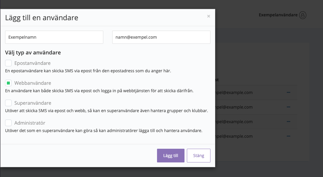 Lägg till föreningens medlemmar och användare i HelloSMS kundportal
